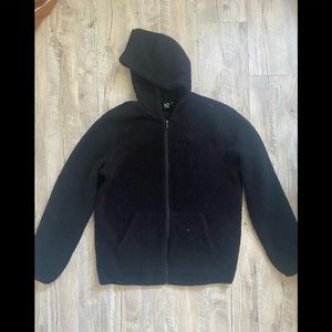 Black oversized Sherpa  zip up hoodie